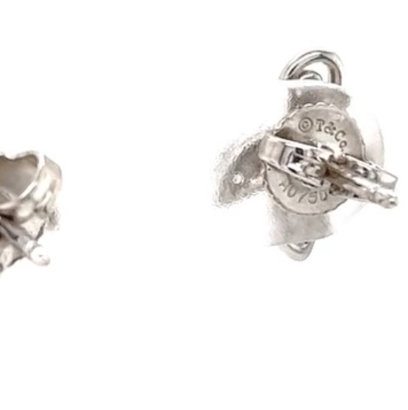 18K Tiffany & Co. Bridal Paloma Picasso WG Leaf Diamond Earrings 🎁 - Picture 4 of 7